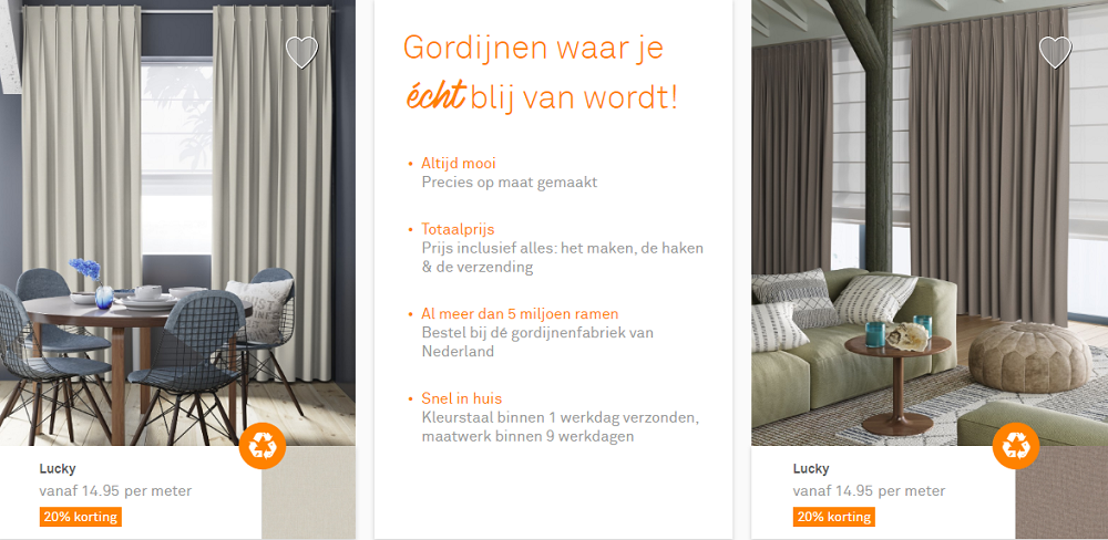 Gordijnen aanbieding tot 20% korting - ART Woninginrichting