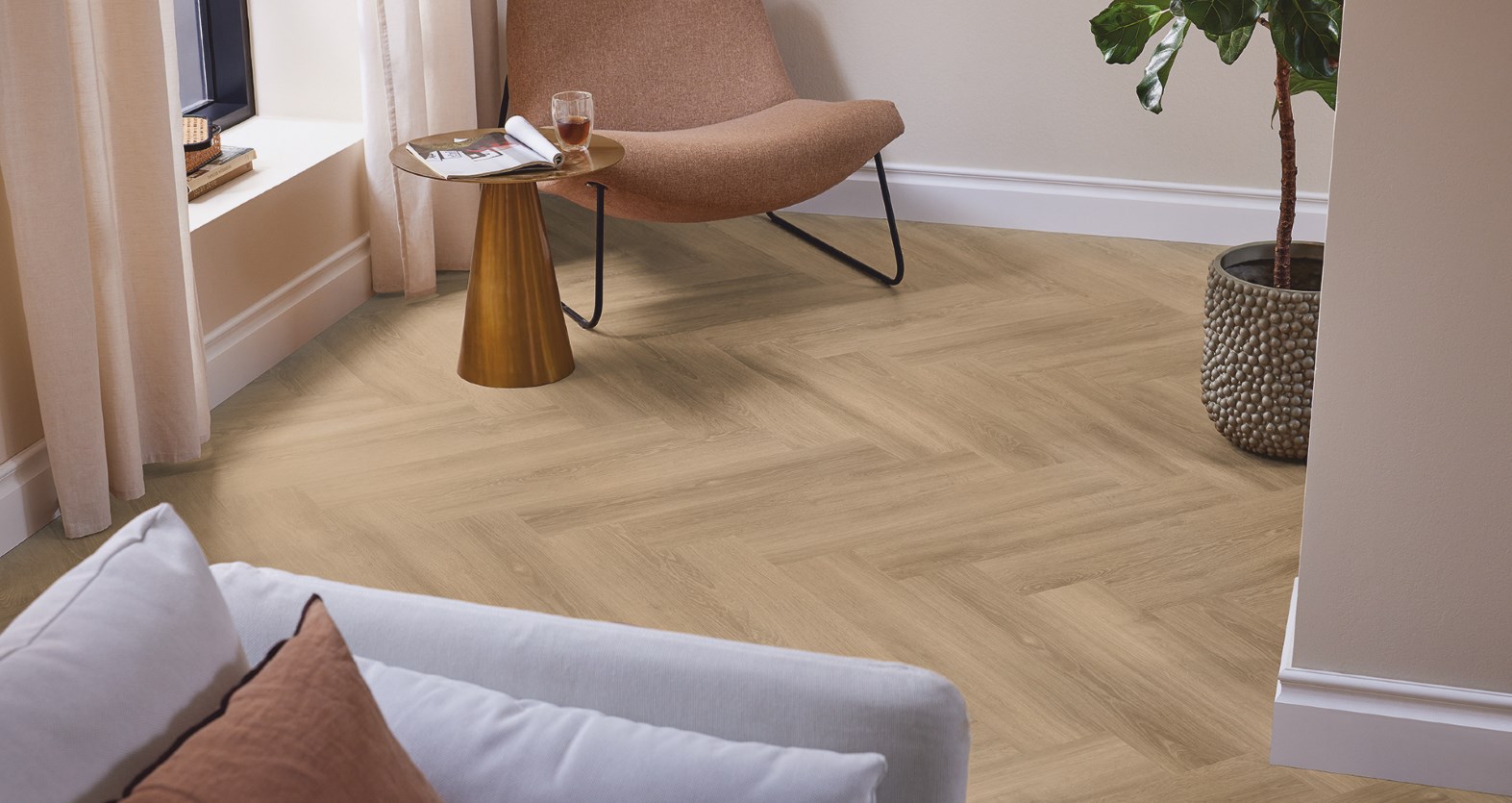 mflor Parva River Oak XL visgraat PVC vloer